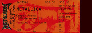 Live Metallica || 5/11/2004 - Kemper Arena , Kansas City, MO  