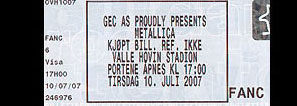 Live Metallica || 7/10/2007 - Valle Hovin Stadion, Oslo, NOR 