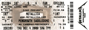 Live Metallica || 12/4/2008 - Pengrowth Saddledome, Calgary, AB 