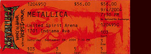 Live Metallica || 9/4/2004 - United Spirit Arena, Lubbock, TX 
