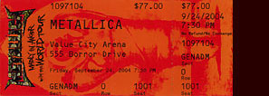 Live Metallica || 9/24/2004 - Value City Arena, Columbus, OH 