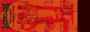 Live Metallica || 9/27/2004 - Resch Center, Green Bay, WI 