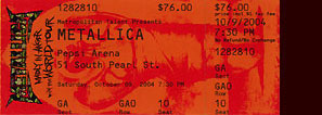 Live Metallica || 10/9/2004 - Pepsi Arena, Albany, NY 