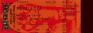 Live Metallica || 10/19/2004 - Wachovia Center, Philadelphia, PA 