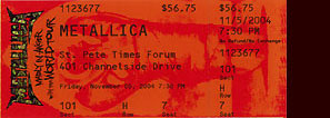 Live Metallica || 11/5/2004 - St. Pete Times Forum, Tampa, FL 