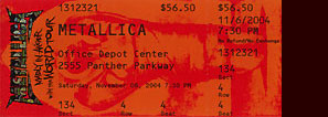 Live Metallica || 11/6/2004 - Office Depot Center, Ft. Lauderdale, FL 