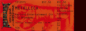 Live Metallica || 11/11/2004 - Gaylord Entertainment Center, Nashville, TN 