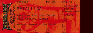 Live Metallica || 11/17/2004 - American Airlines Center, Dallas, TX 