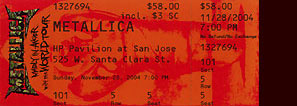 Live Metallica || 11/28/2004 - hp Pavillion, San Jose, CA 