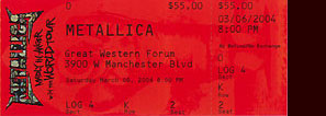 Live Metallica || 3/6/2004 - The Forum, Los Angeles, CA  