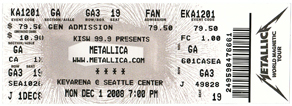 Live Metallica || 12/1/2008 - Key Arena, Seattle, WA  
