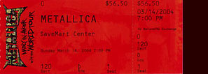 Live Metallica || 3/14/2004 - Save Mart Center , Fresno, CA  