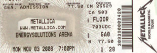 Live Metallica || 11/3/2008 - Energy Solutions Arena, Salt Lake City, UT 