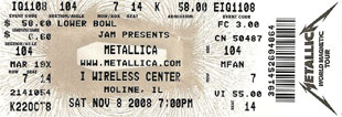 Live Metallica || 11/8/2008 - iWireless Center, Moline, IL 