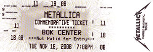 Live Metallica || 11/18/2008 - BOK Center, Tulsa, OK 