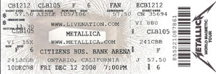 Live Metallica || 12/12/2008 - Citizens Business Bank Arena, Ontario, CA 