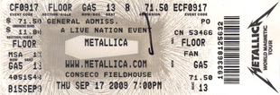 Live Metallica || 9/17/2009 - Conseco Fieldhouse, Indianapolis, IN 