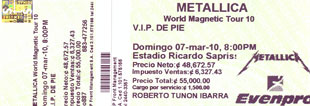 Live Metallica || 3/7/2010 - Saprissa Stadium, San Jose, CRI 