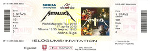 Live Metallica || 4/17/2010 - Riga Arena, Riga, LVA 