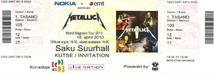 Live Metallica || 4/18/2010 - Saku Suurhall, Tallinn, EST 