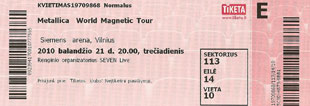 Live Metallica || 4/21/2010 - Siemens Arena, Vilnius, LTU 
