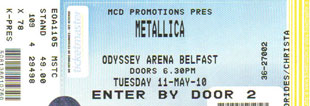 Live Metallica || 5/11/2010 - Odyssey Arena, Belfast, NIRE 
