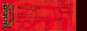 Live Metallica || 3/10/2004 - Arco Arena, Sacramento, CA  